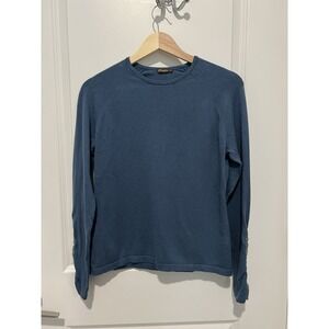 J McLaughlin Sz M Lightweight Knit Long Sleeve Sweater Top Gold Button Cuffs